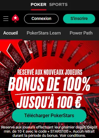 l'application et interface utilisateur mobile POKERSTARS